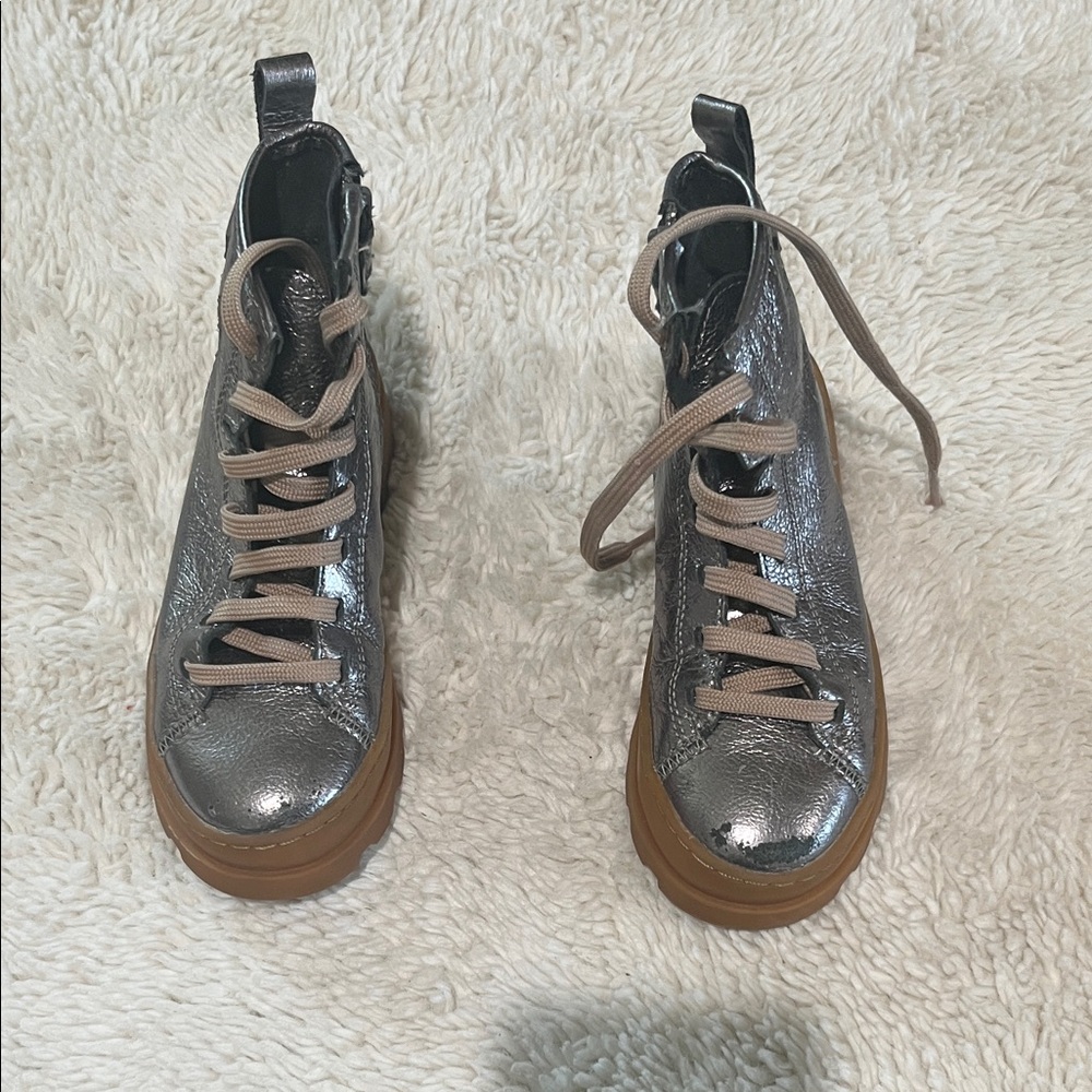 Camper kids metallic Brutus leather ankle boots Size 30 (Size 12)